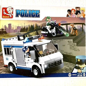 NEW Sluban City Cops & Robbers Police Response Truck Building Blocks Playset